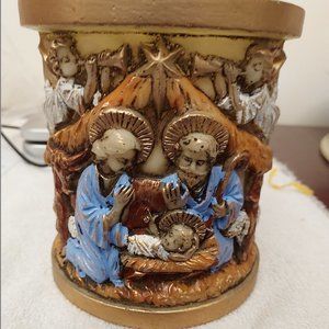 Vintage Lenox Handpainted Nativity Candle